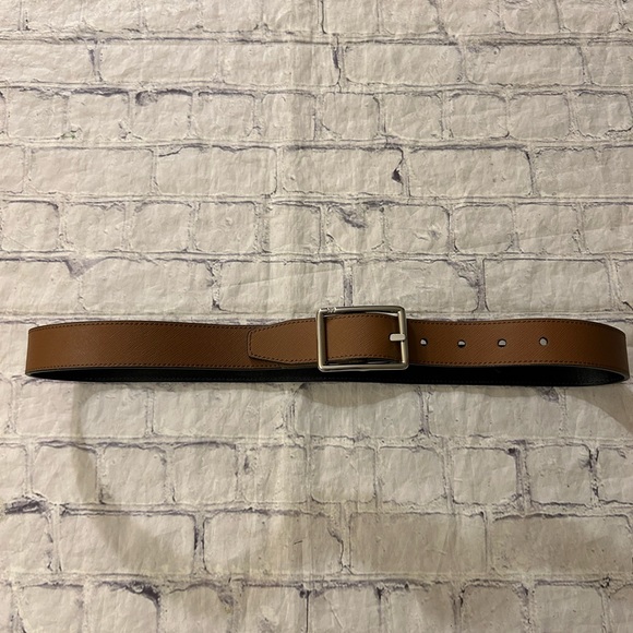 MICHAEL KORS VINTAGE MADE IN TAIWAN BROWN WITH SILVER TONE BUCKLE BELT SIZE 34 - Picture 5 of 8